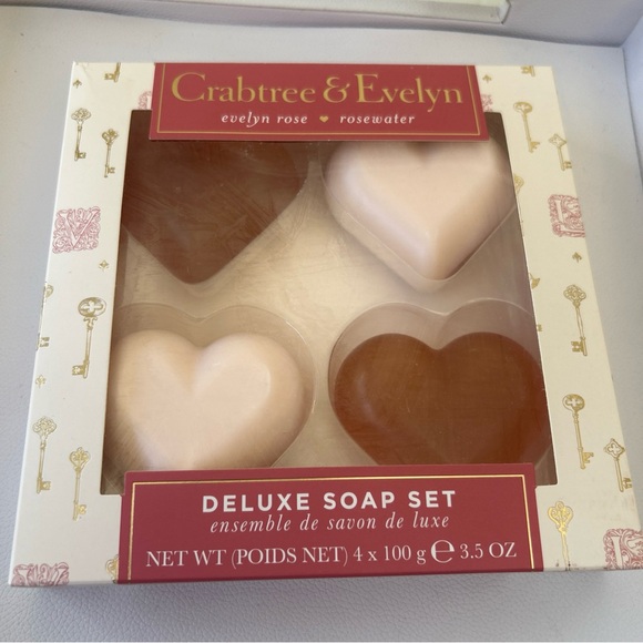 Crabtree & Evelyn Other - Crabtree & Evelyn Heart Soap Gift Set - Pink & Brown